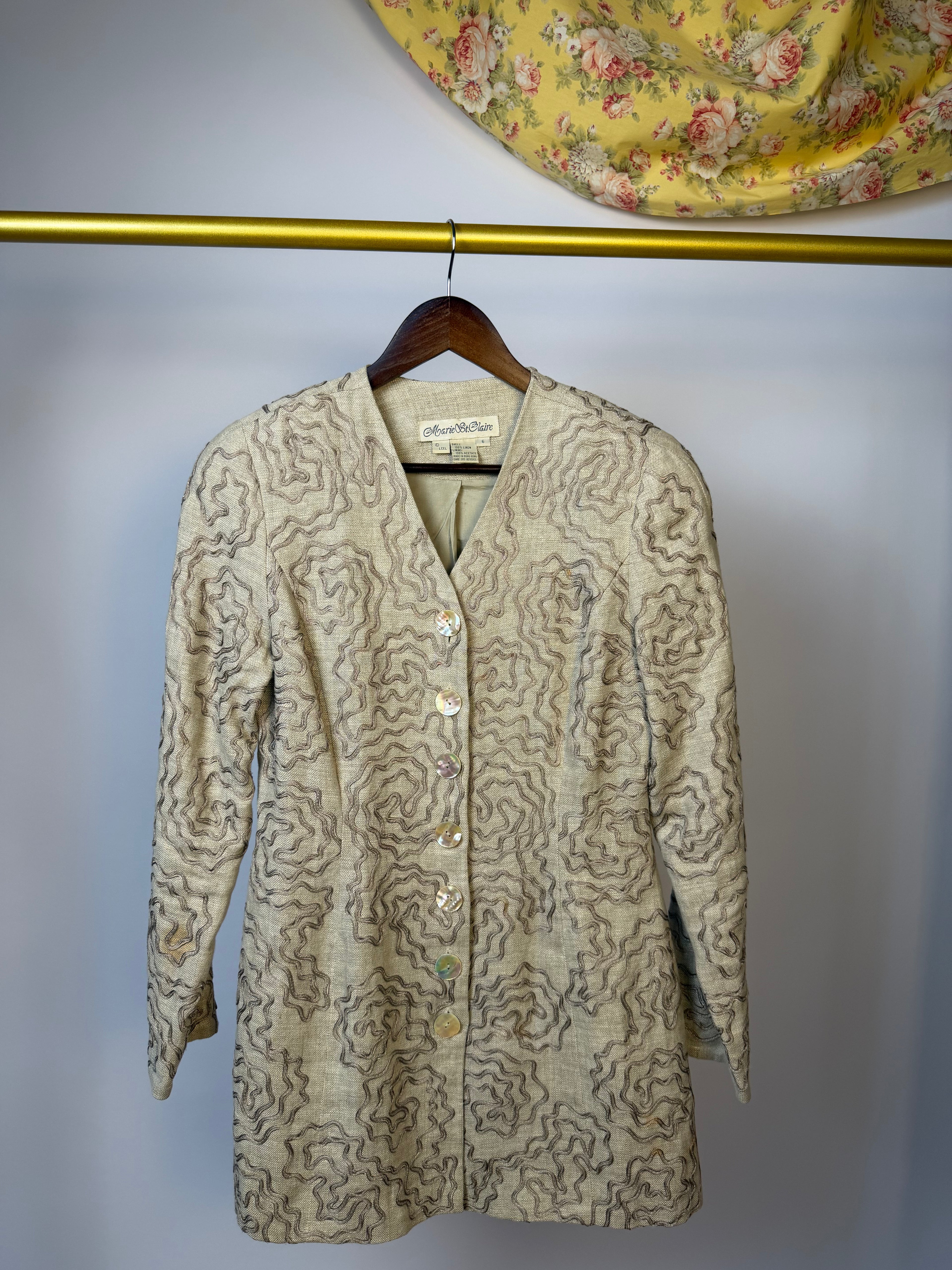Tan Textured Linen Blazer