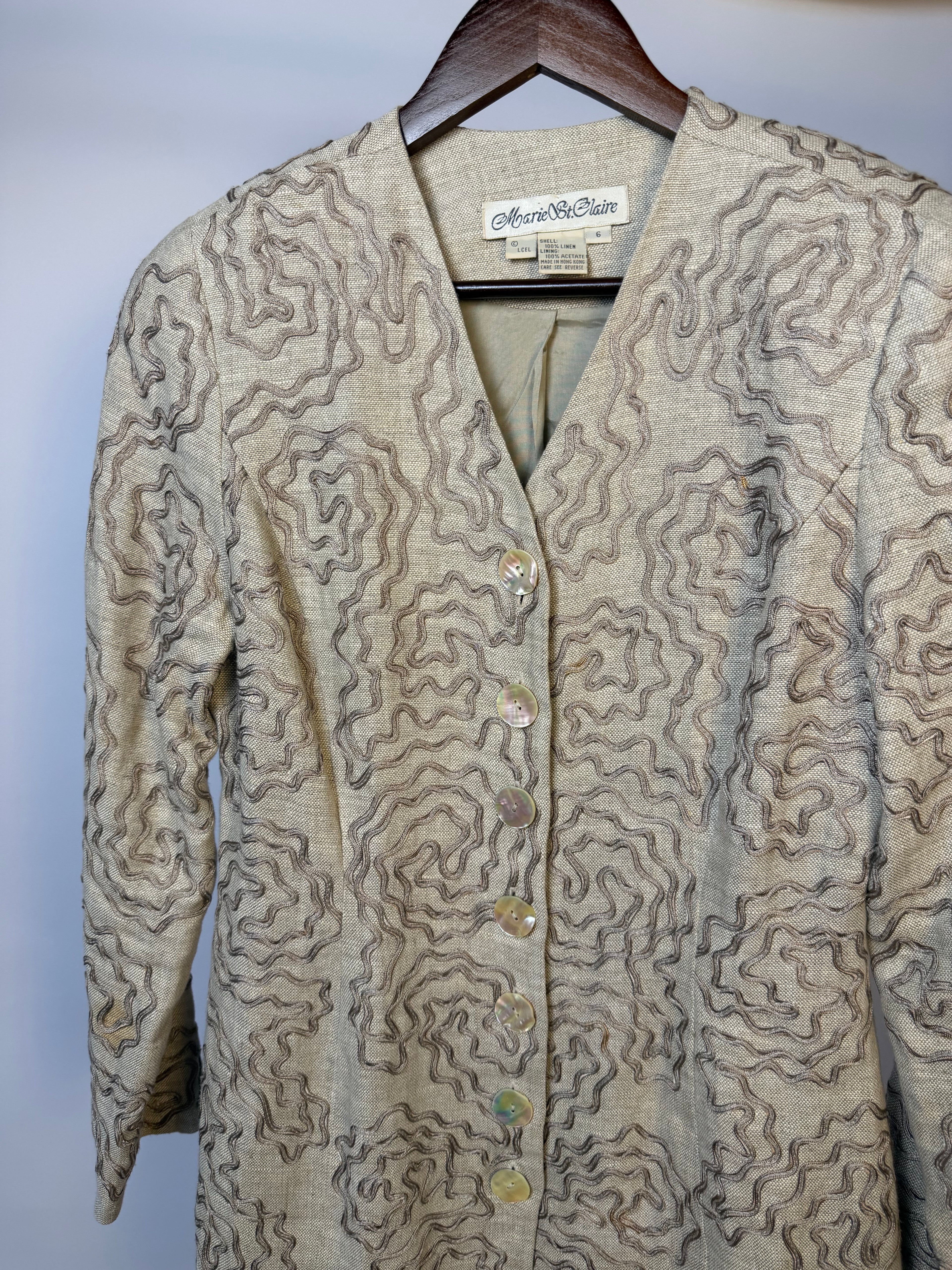 Tan Textured Linen Blazer