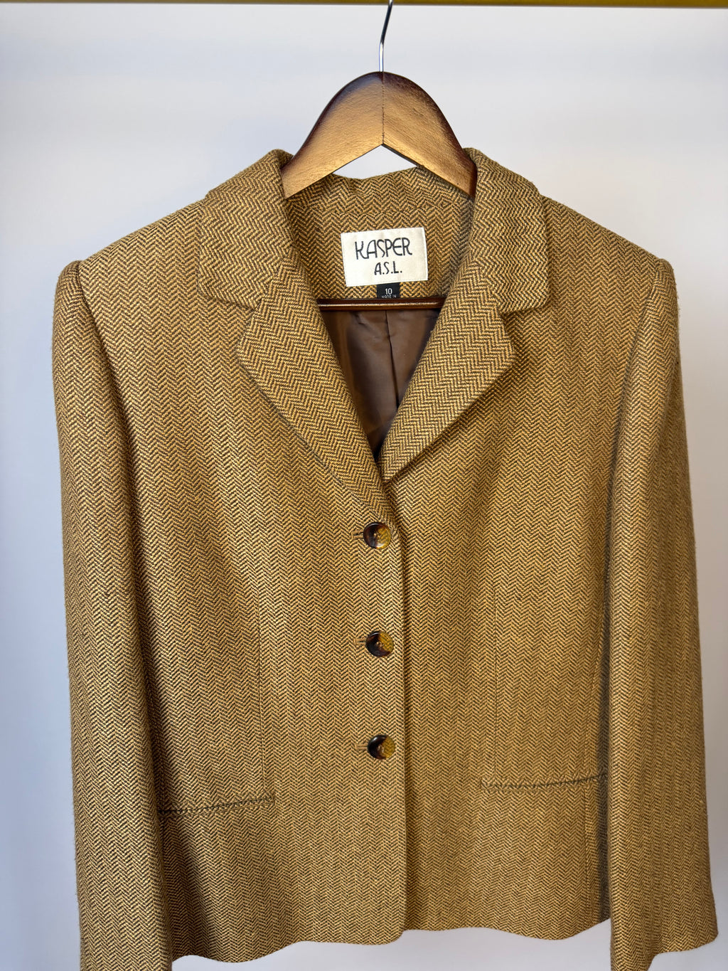 Brown & Caramel Herringbone Blazer
