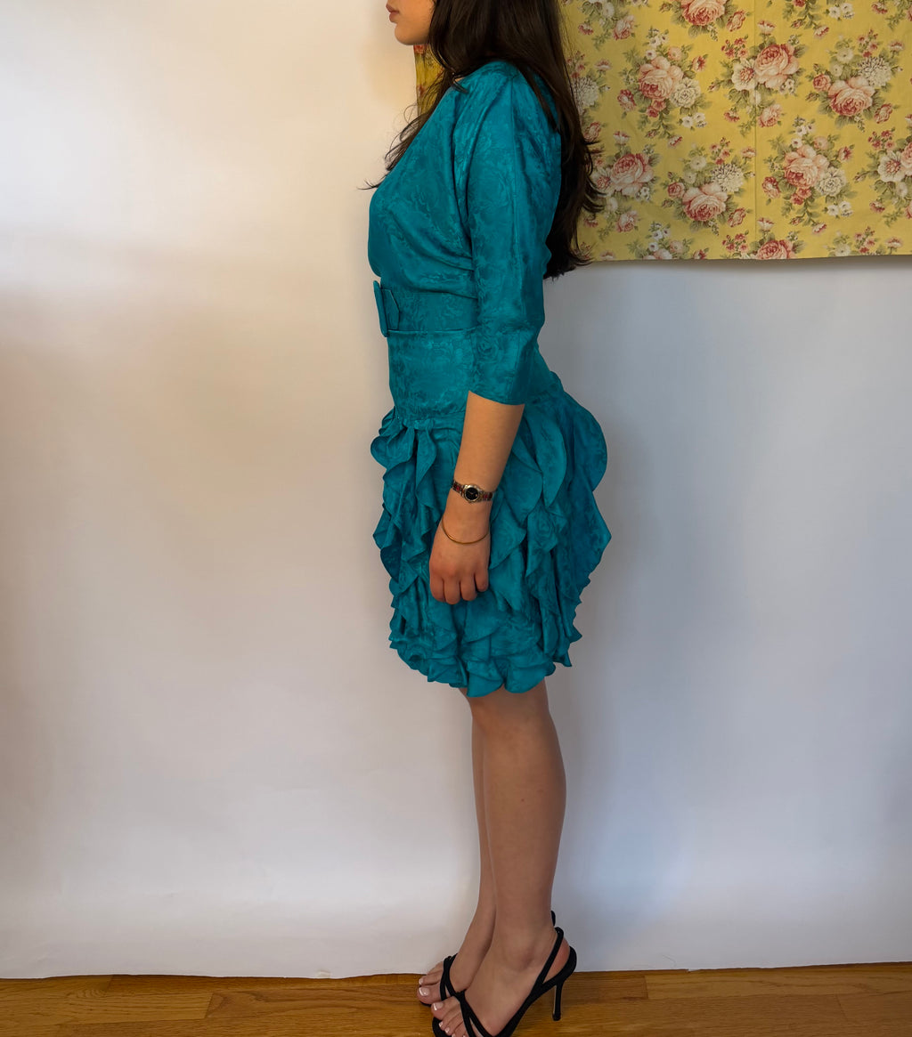 Turquoise 100% Silk Dress