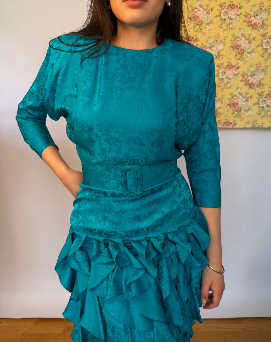 Turquoise 100% Silk Dress