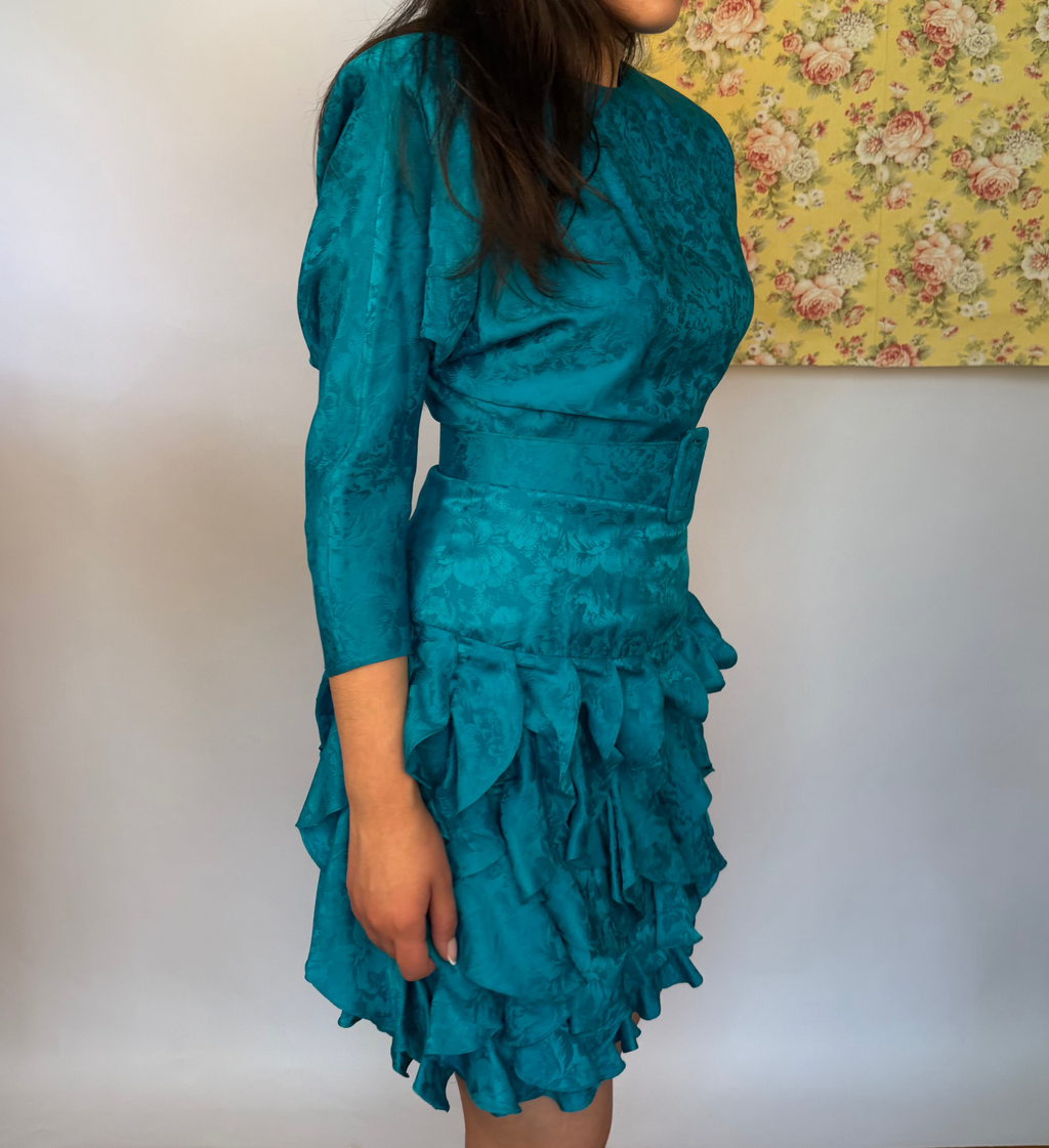 Turquoise 100% Silk Dress
