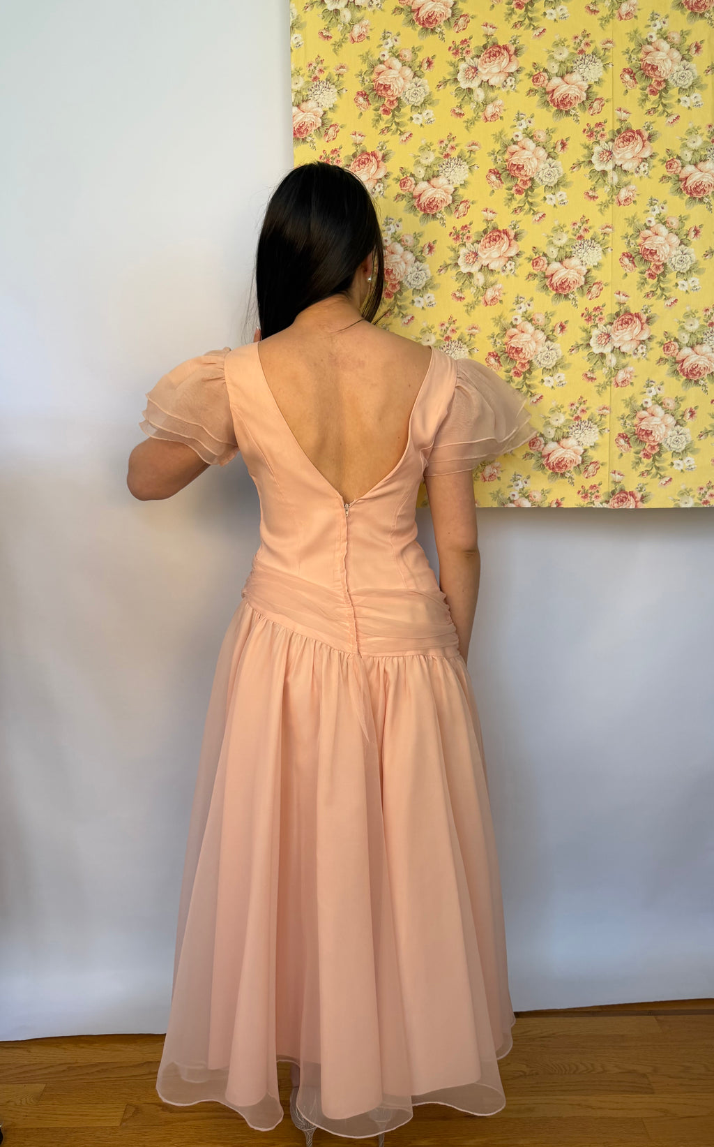 Soft Pink Dress with Drapping