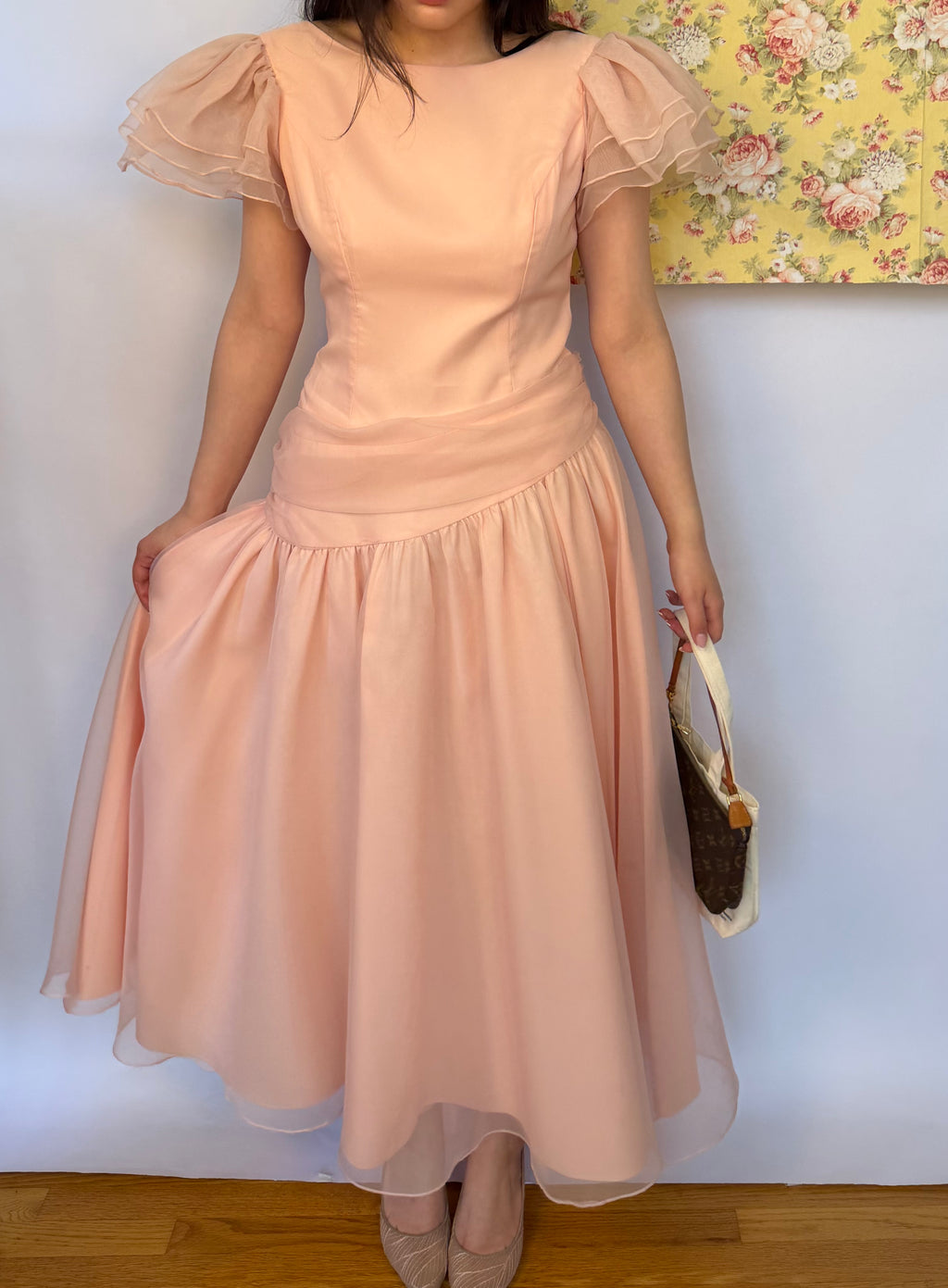 Soft Pink Dress with Drapping