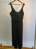 Black Midi Dress with Beaded Neckline