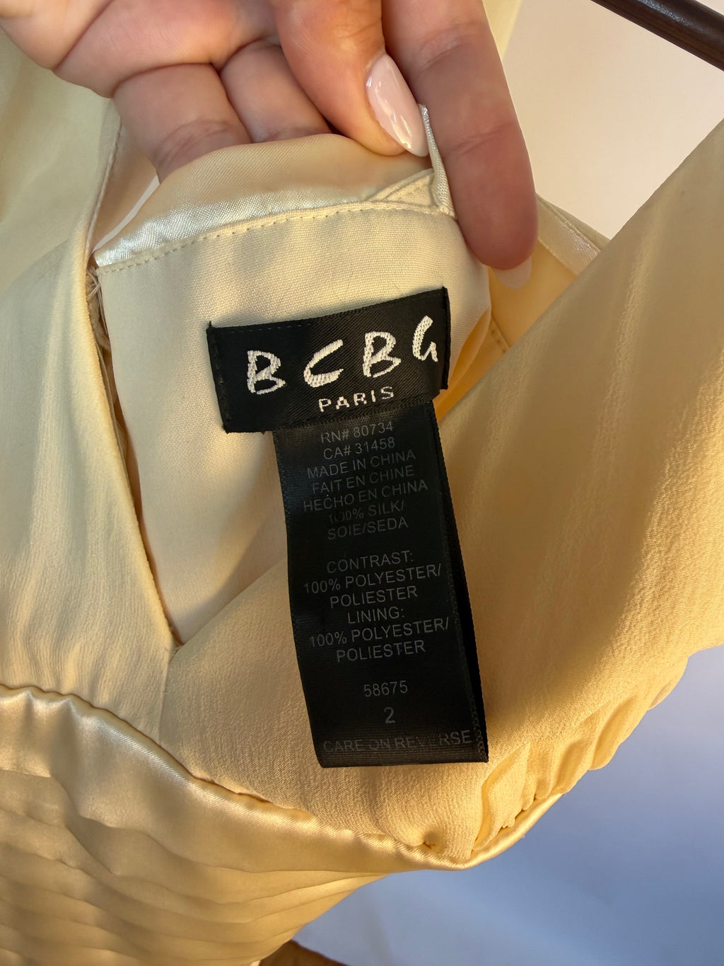 Vintage BCBG Paris 100% Silk Ivory Dress